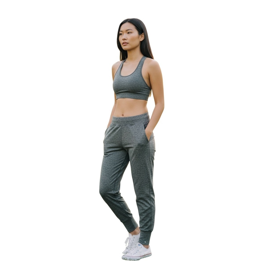 Sweaty Betty Gary Yoga Pants Grey Space Dye Heather Joggers SB867 Size S Cuffed.